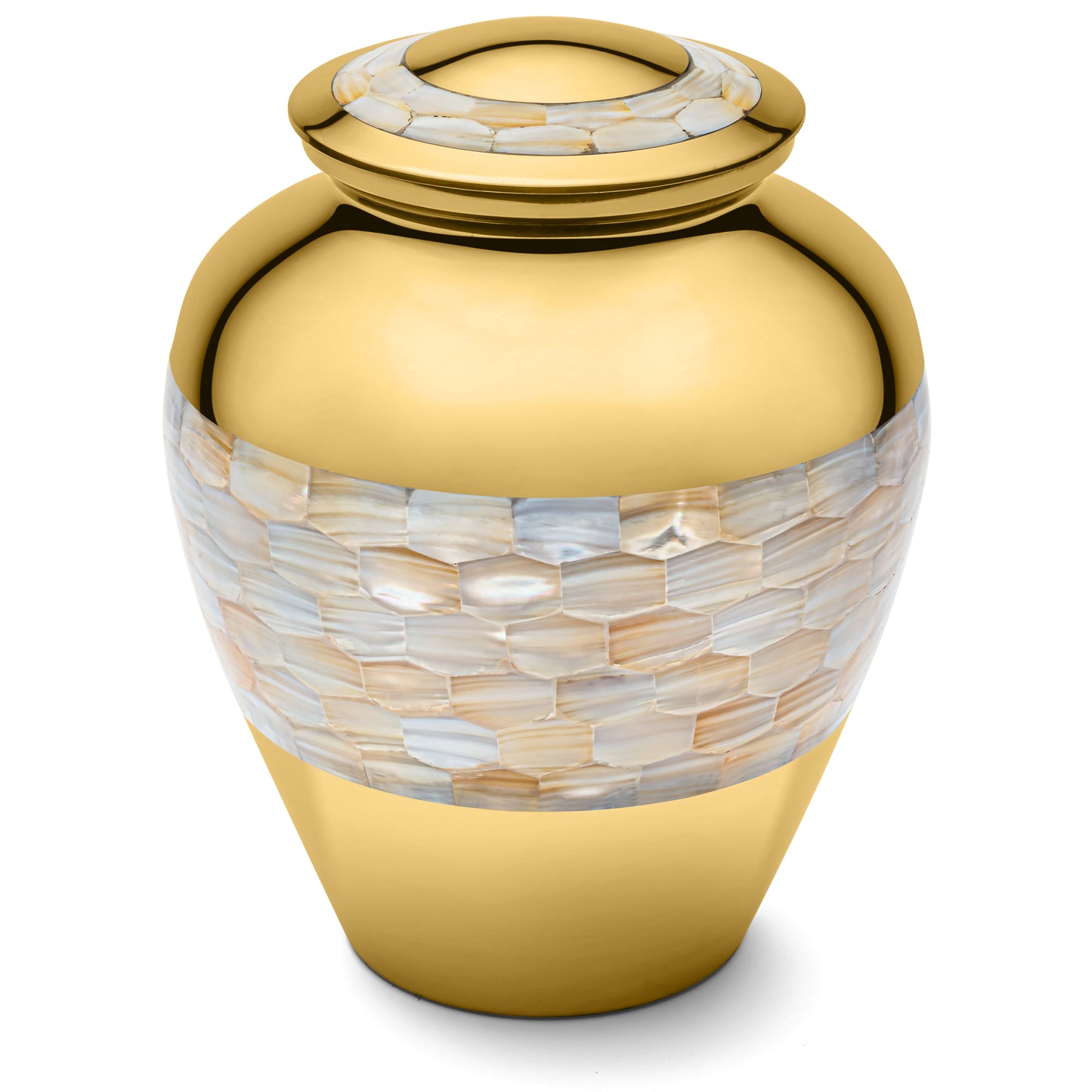 Gold Adult Mother of Pearl Cremation Urn for Ashes