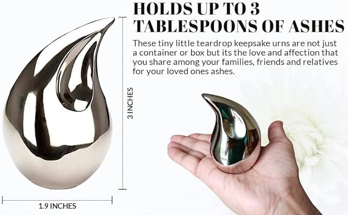 1 Pcs Small Teardrop Keepsake Urn for ashes 3" Inch Size