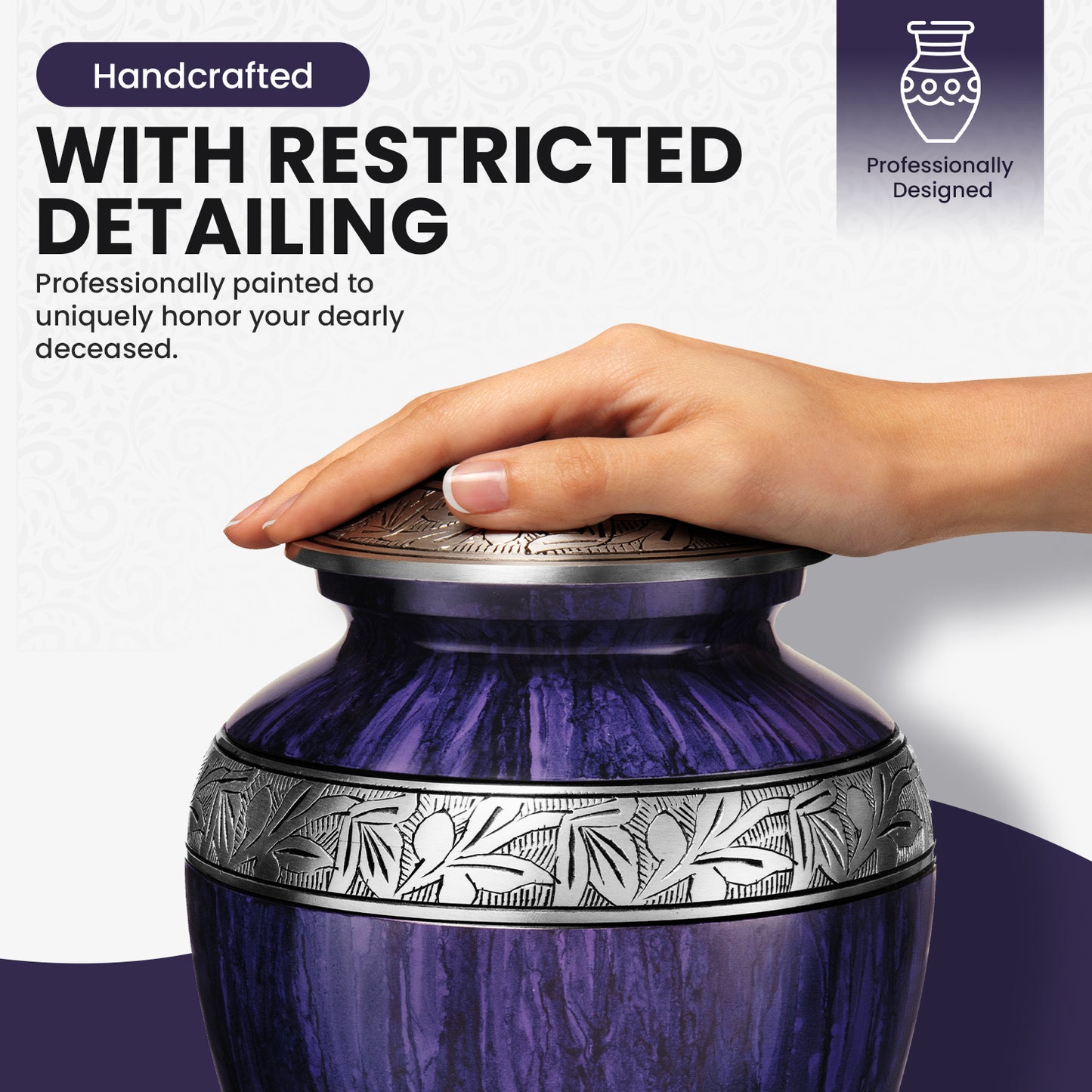 Purple Cremation Urns for Ashes Large Size