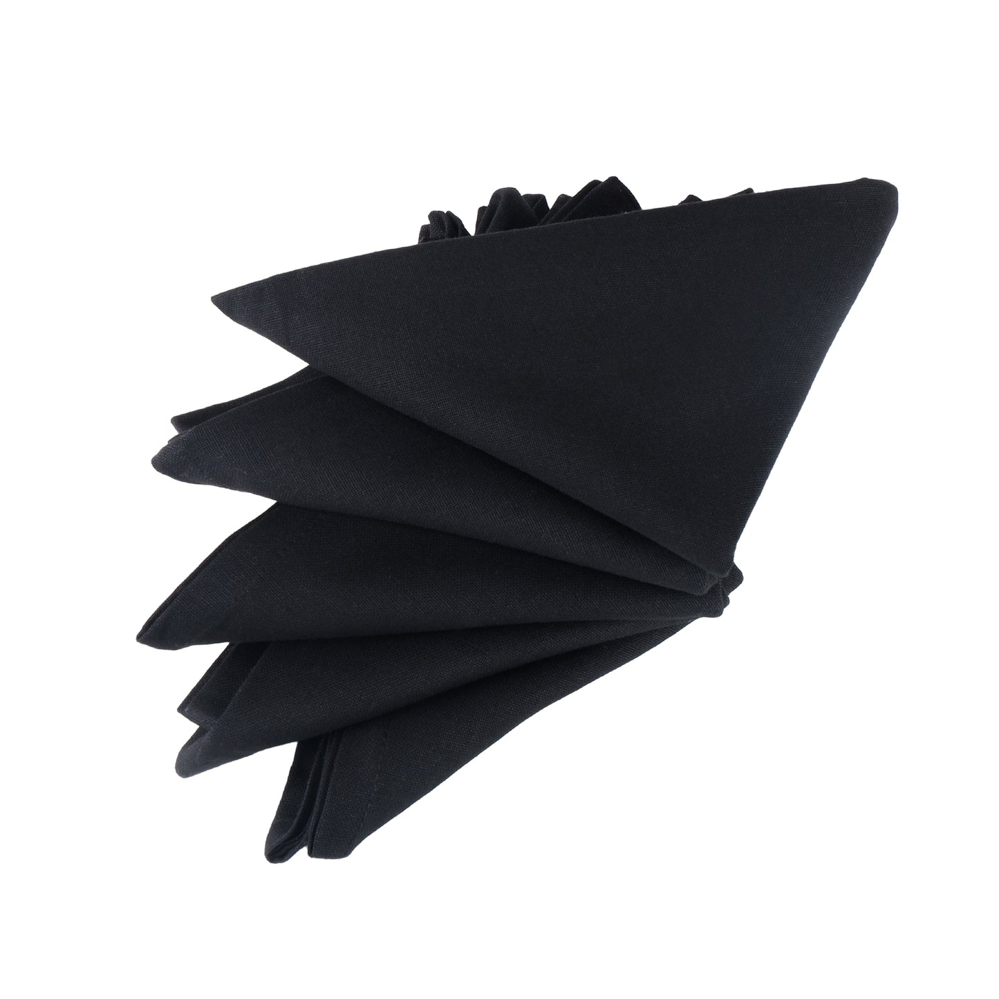 100% Pure Cotton Dinner Napkins Set of 12 - Solid Black 18 x 18 Inches Size