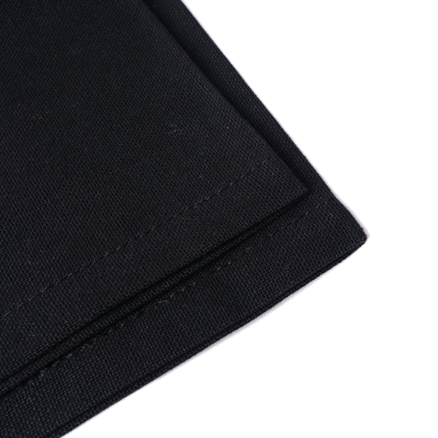 100% Pure Cotton Dinner Napkins Set of 12 - Solid Black 18 x 18 Inches Size