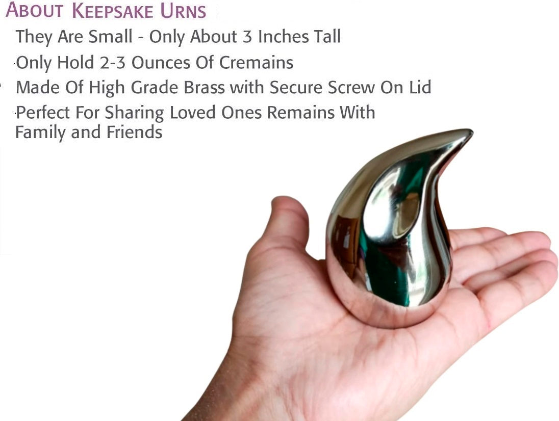 1 Pcs Small Teardrop Keepsake Urn for ashes 3" Inch Size