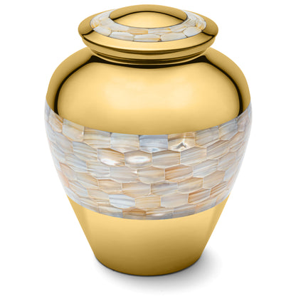 Gold Mother of Pearl Urn
