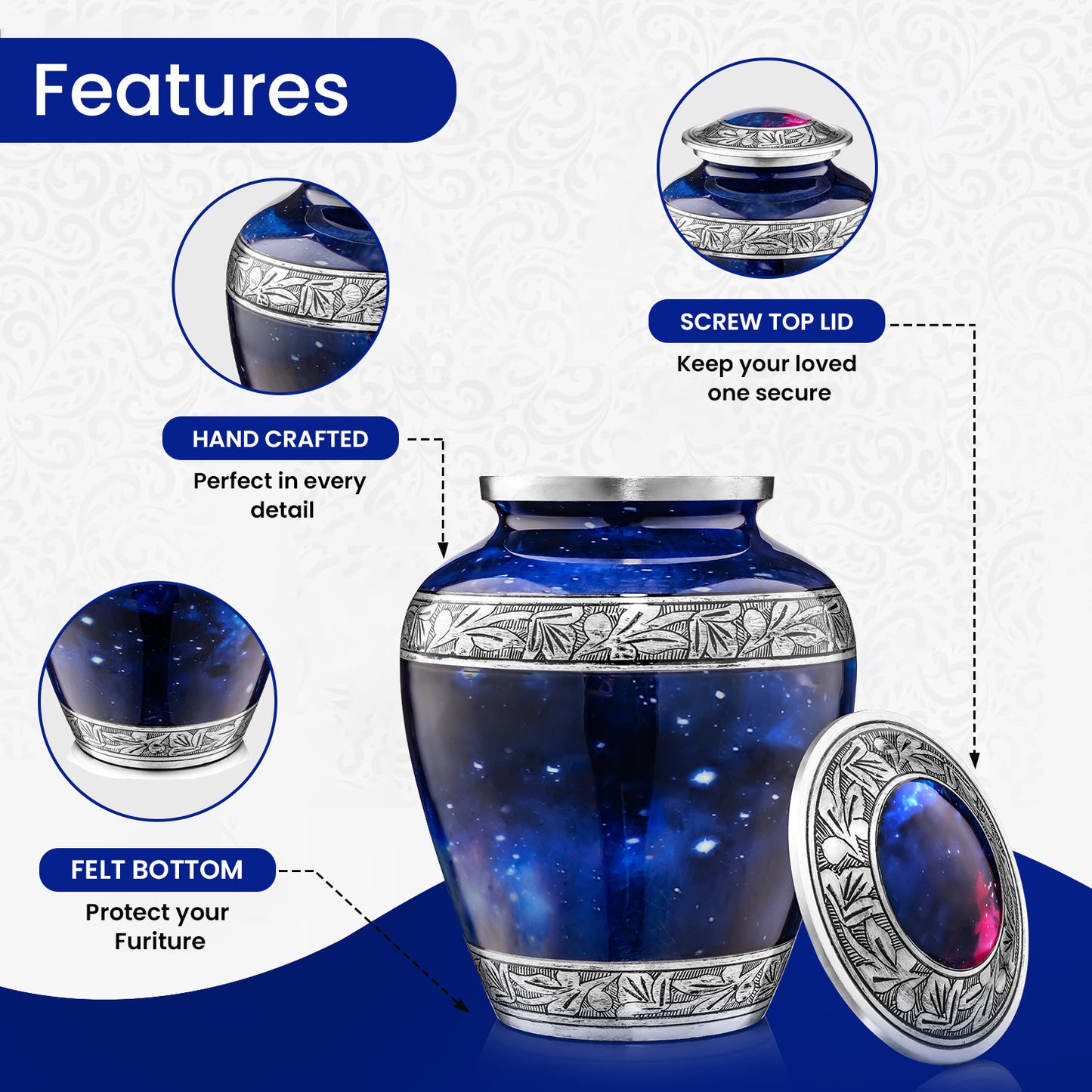 Large Cosmic Galaxy Urns For Human Ashes