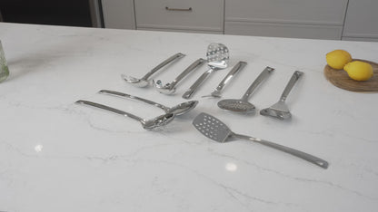 9 Pcs Stainless Steel Kitchen Cooking Utensils Set | Tools Gadgets 13" Inch large Sizes