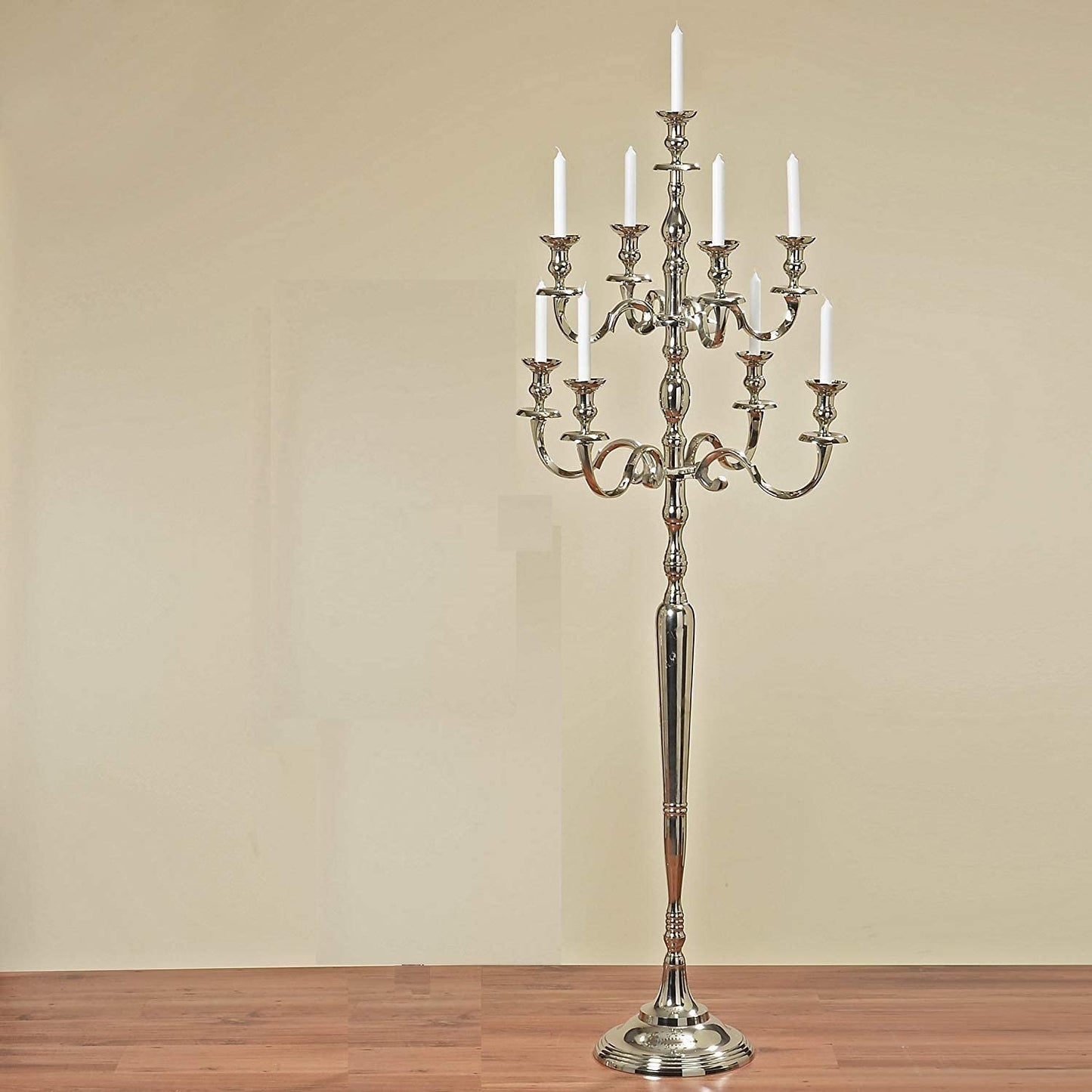 Tall 9 Arm Candlestick Holder Floor Standing Candelabra 5 Foot