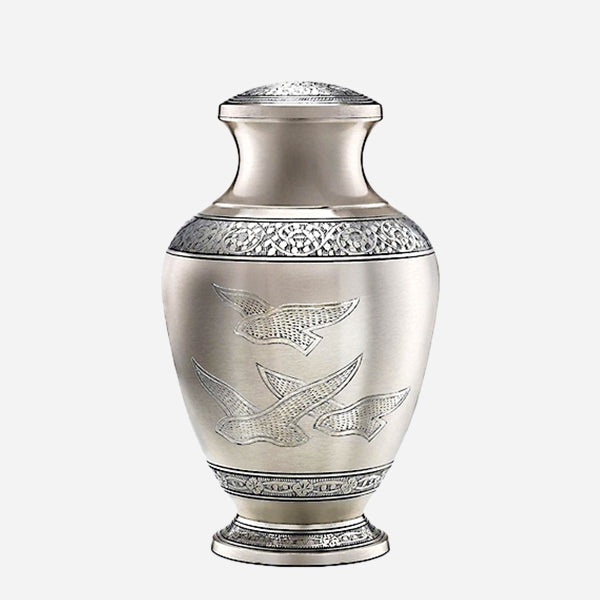 Silver Freedom Of Wings Urn