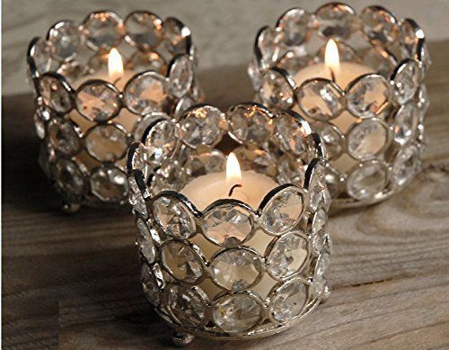 Crystal Votive & Tealight Candle Holders Set of 4 Piece