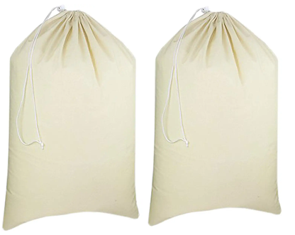 Pure Cotton Washable Laundry Bags Large Size 28" x 36" Inches Set Of 2 and 4 Piece Options